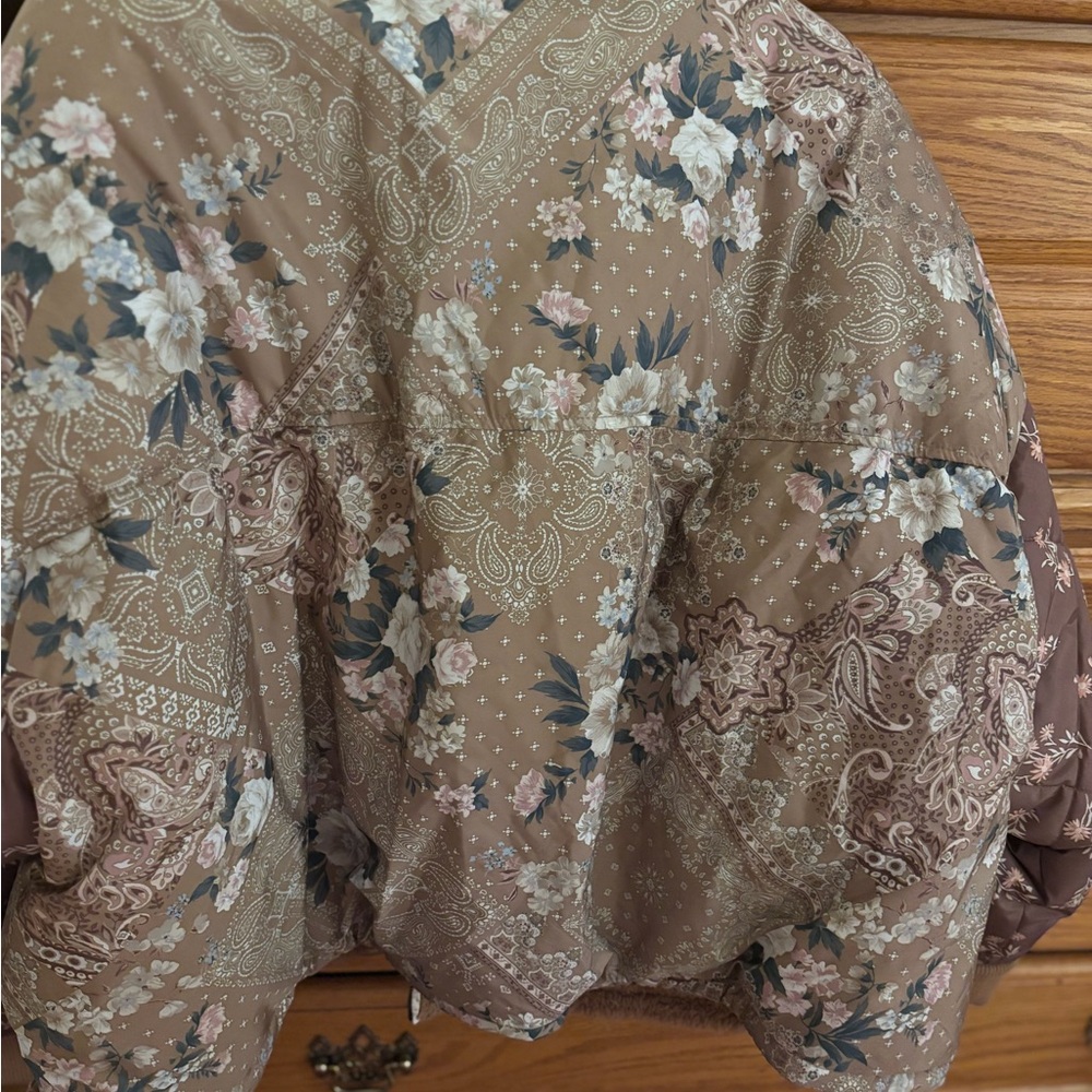 Floral Patchwork Reversable Brown Jacket - image 2